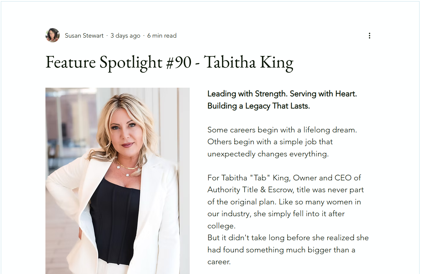 Feature Spotlight 90 - Tabitha King
